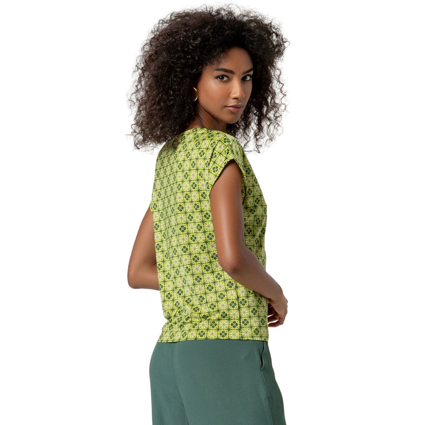 SURKANA T-shirt Smanicata Scollo a Barchetta Verde Acido-SURKANA-VIALESCARPE