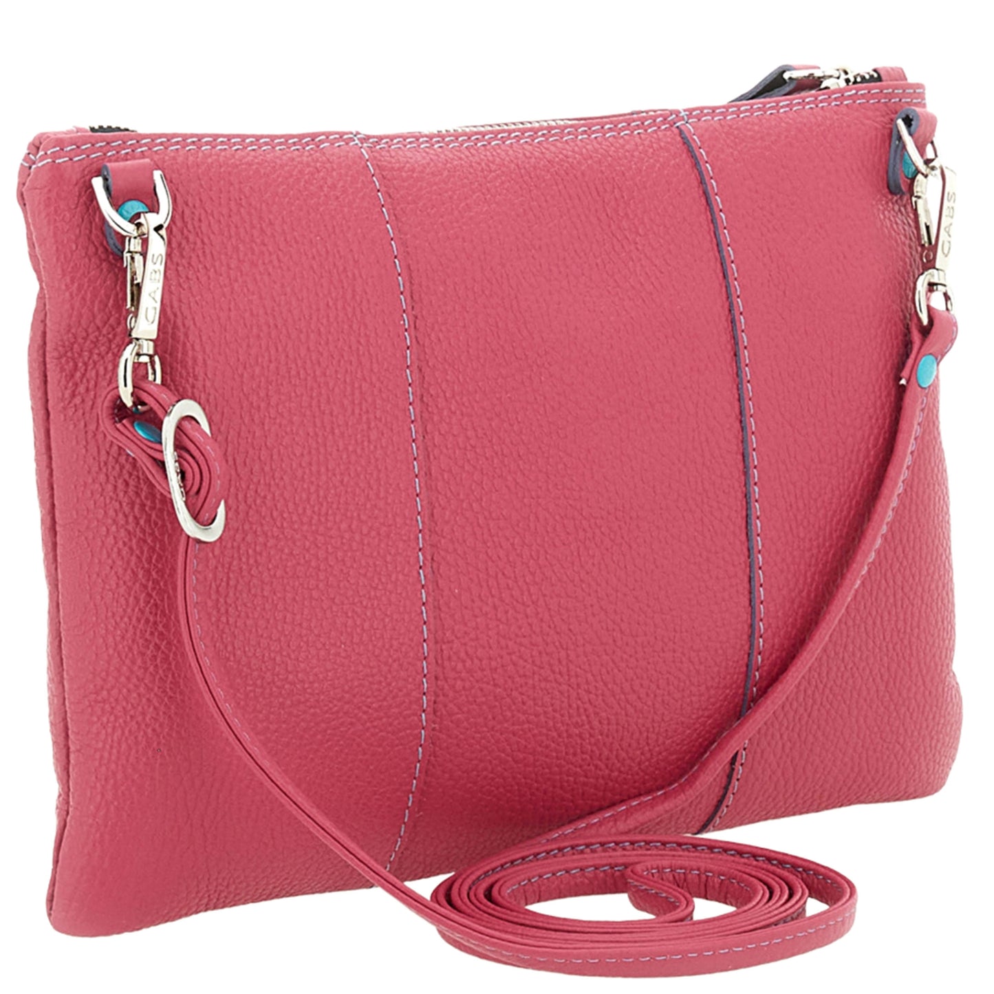 GABS "BEYONCE" Clutch Bag in Hammered Leather Begonia