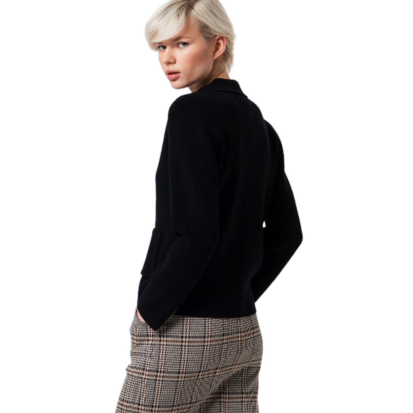 SURKANA - Giacca in maglia con collo a revers e tasche-SURKANA-VIALESCARPE