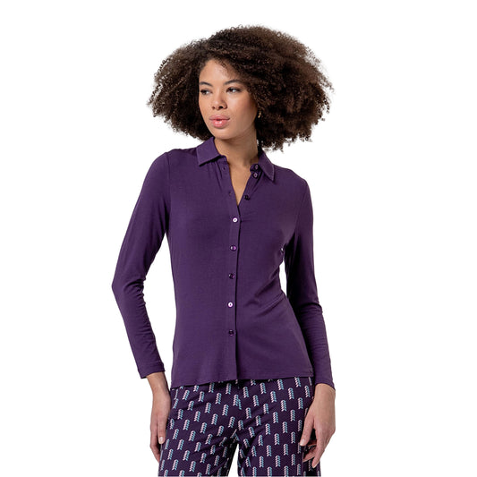 SURKANA Camicia Aderente in Bambù Porpora