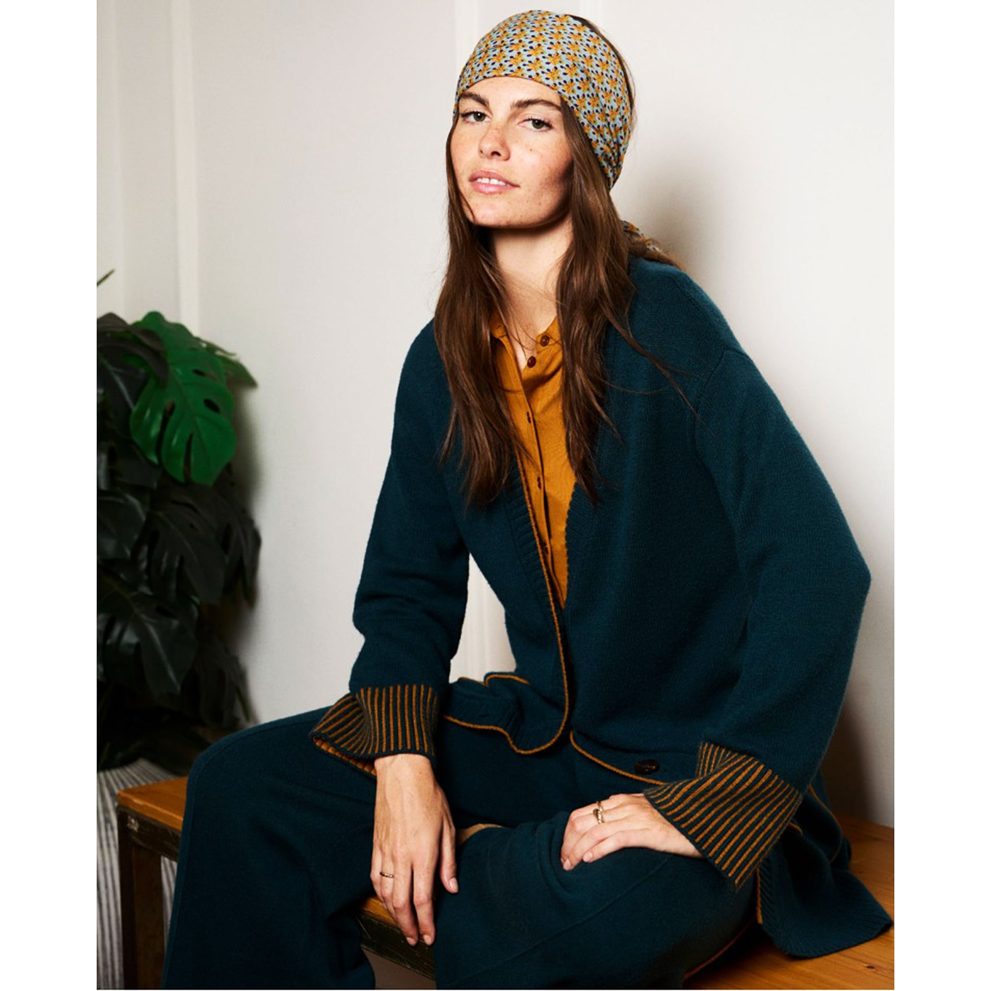 SURKANA - Cardigan lungo con tasche e contrasti di colore-SURKANA-VIALESCARPE