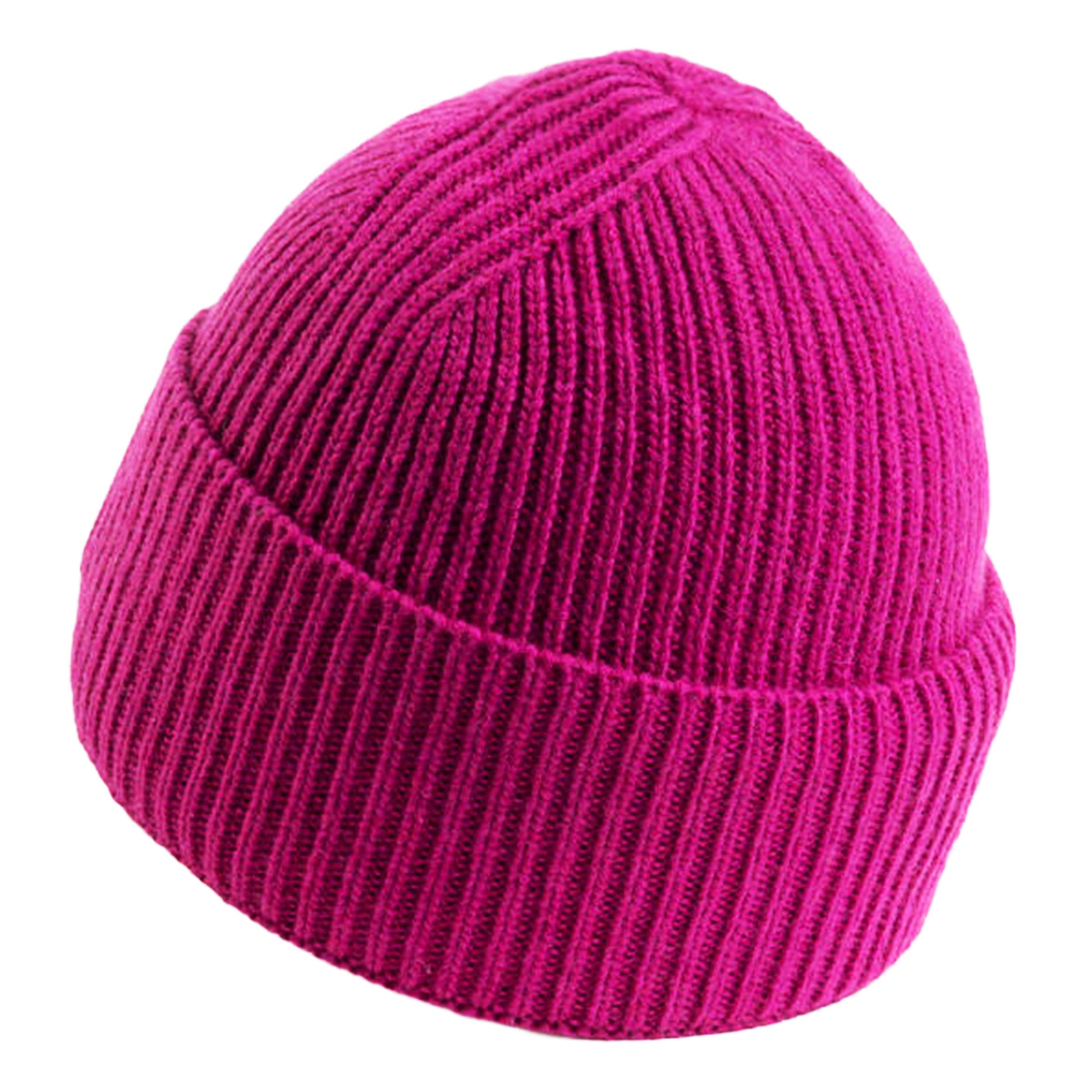 Berretto Lana Cashmere a Coste Rosa Vermiglio-GliARTiCOLiIL-VIALESCARPE