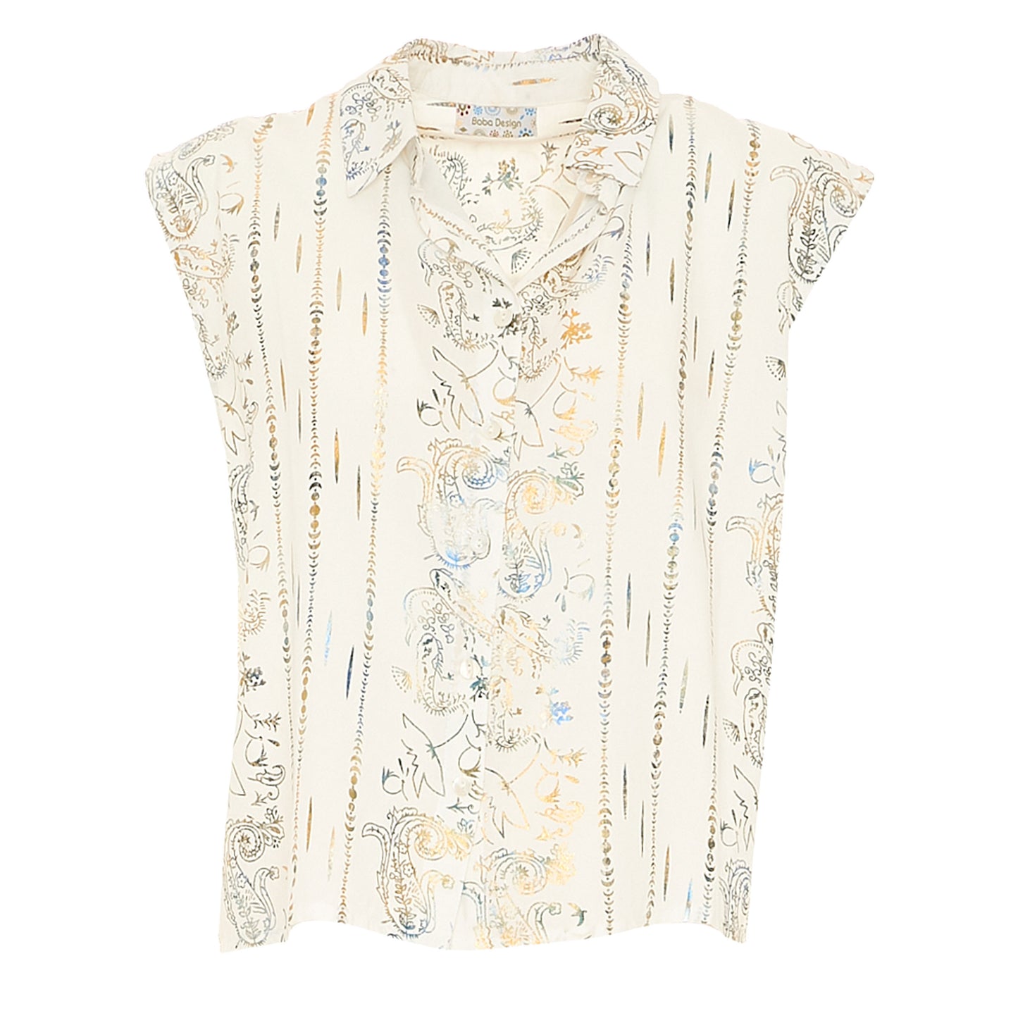 BABA DESIGN Blusa WHITE LUSTER Ecru e oro