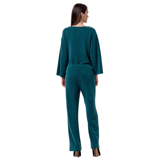 SURKANA Pantalone Dritto in Maglia di Modal Verde Bottiglia-SURKANA-VIALESCARPE