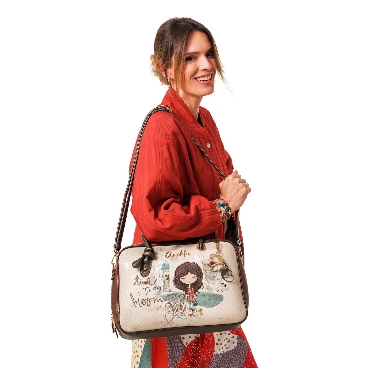 ANEKKE Borsa Quadrata con Manico Corto Tulip