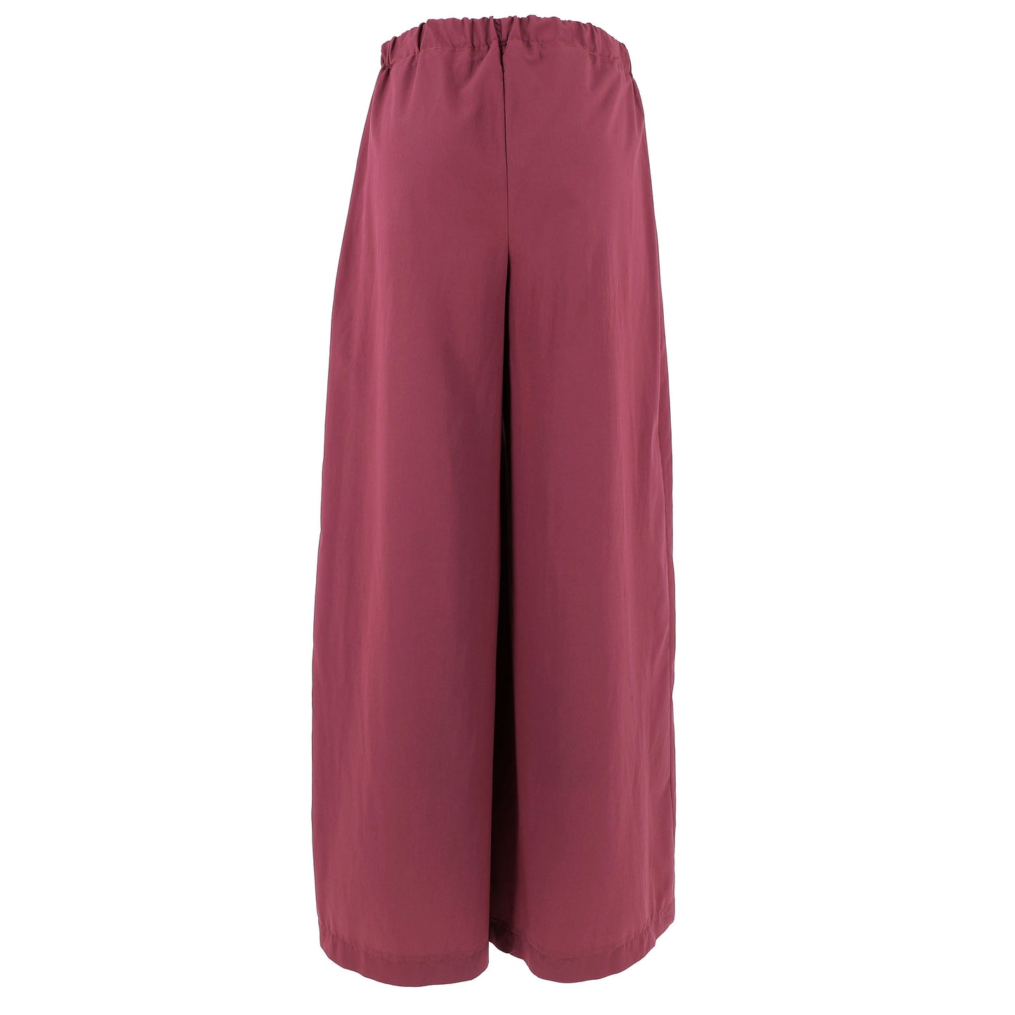 Karakorum Pantaloni Ofelia Bordeaux a Gamba Ampia con Pinces e Vita Elasticizzata