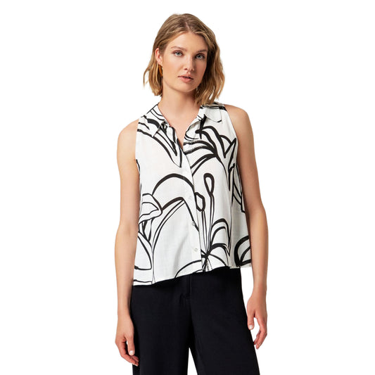 SURKANA Camicia senza maniche con stampa floreale grafica