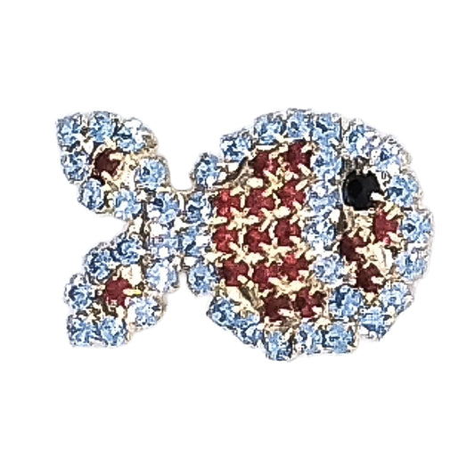 Spilla con strass per lacci - Pesce
