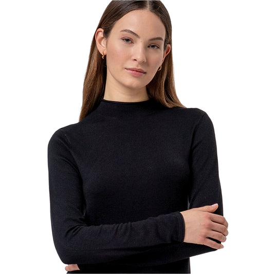 SURKANA Maglione Lupetto in Maglia Fine Nero-SURKANA-VIALESCARPE