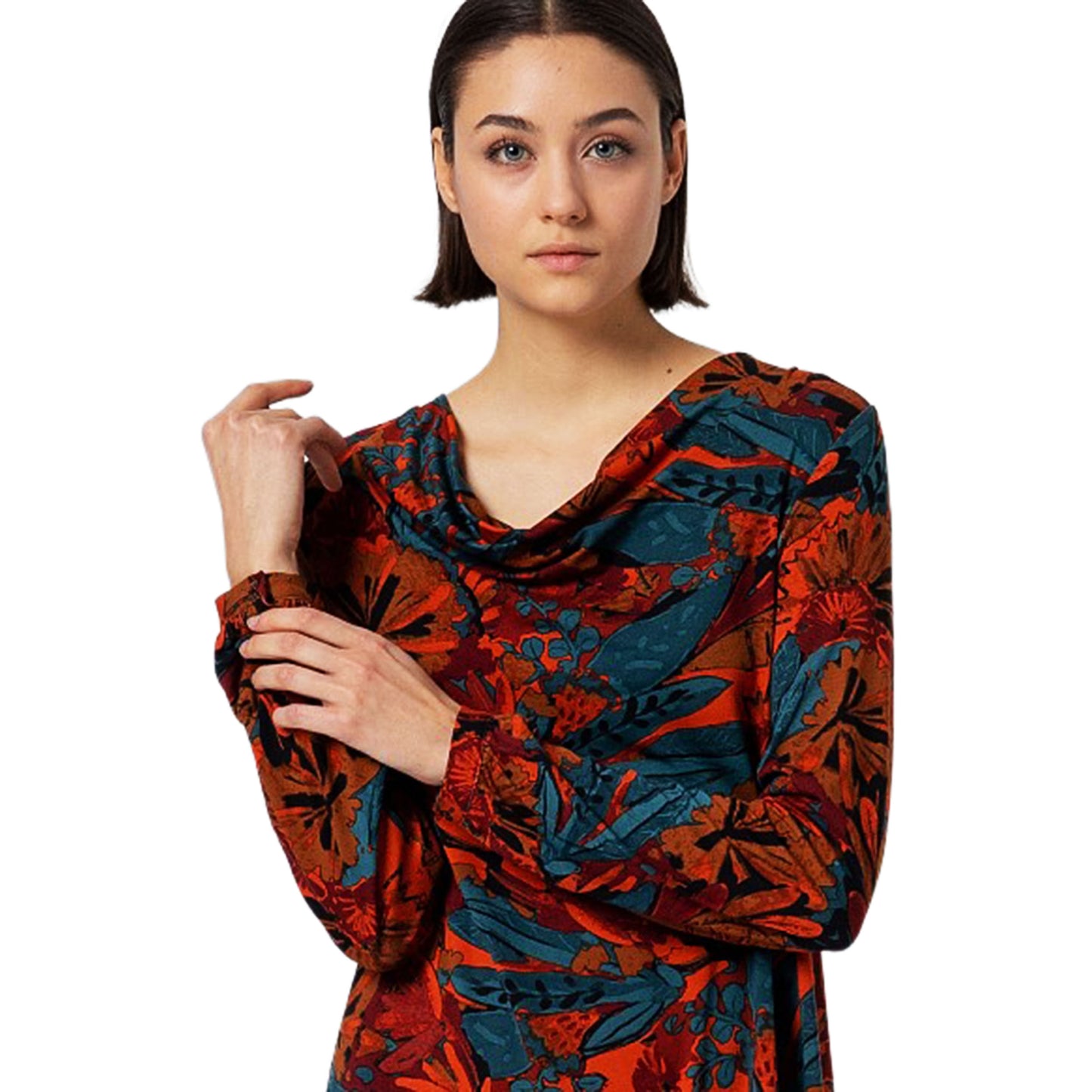 SURKANA - Abito corto elasticizzato con scollatura drappeggiata-SURKANA-VIALESCARPE