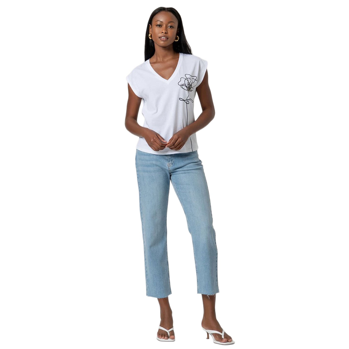 SURKANA T-shirt Senza Maniche con Scollo a V Bianco-SURKANA-VIALESCARPE