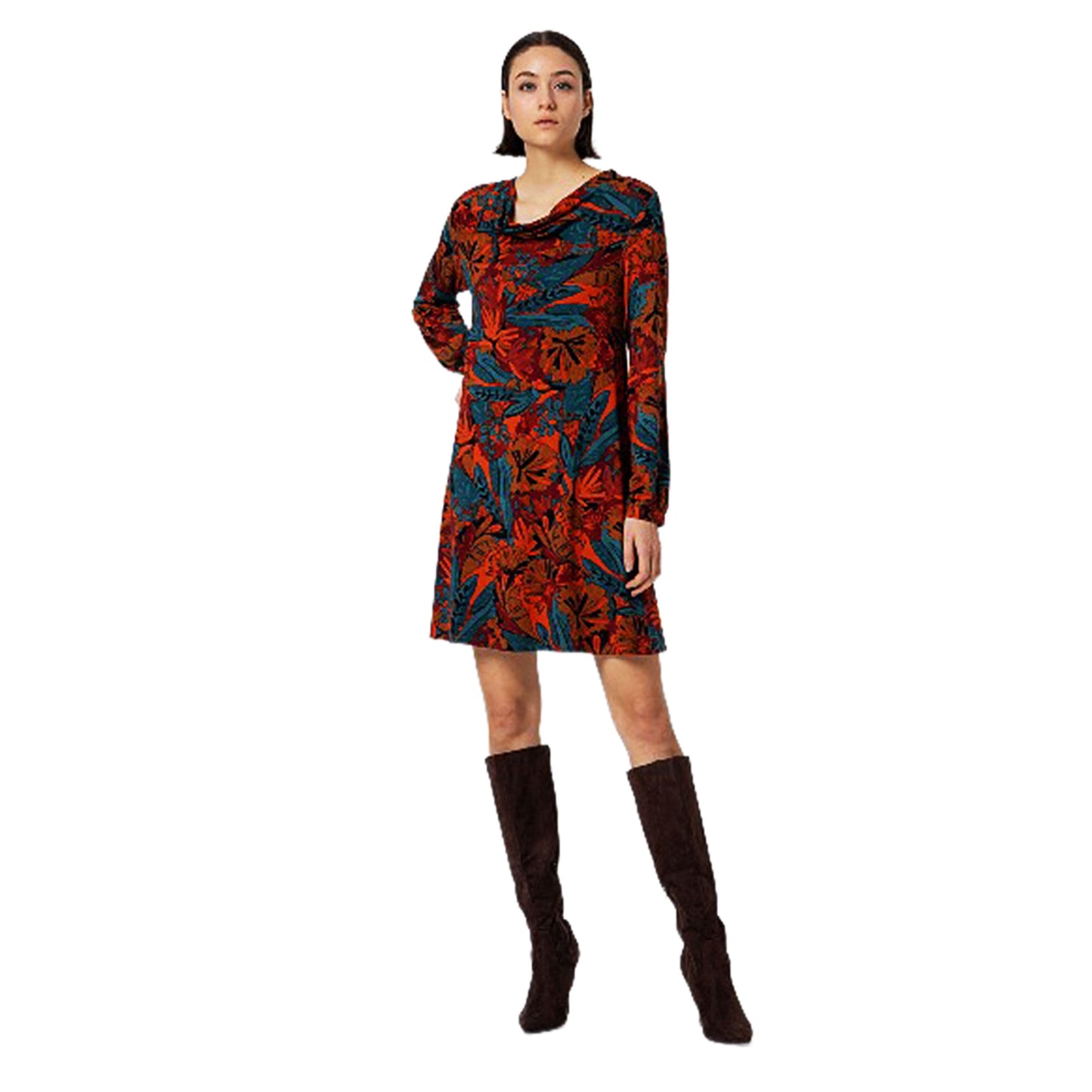 SURKANA - Abito corto elasticizzato con scollatura drappeggiata-SURKANA-VIALESCARPE