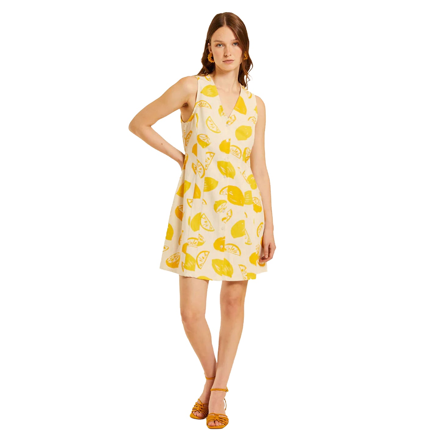 PEPALOVES Vestito Skate con Limoni Bianco e Giallo-PEPALOVES-VIALESCARPE