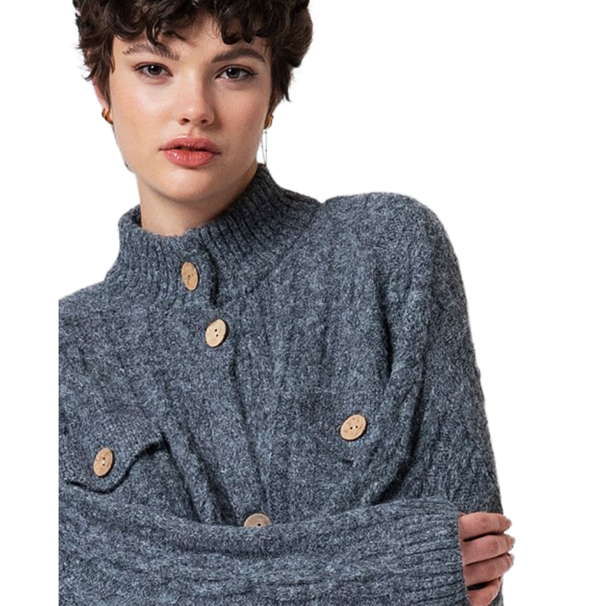 SURKANA - Cardigan oversize in maglia attorcigliata-SURKANA-VIALESCARPE