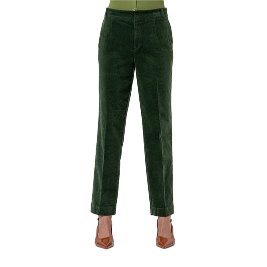 SURKANA Pantalone Chino in Velluto a Coste Kaki-SURKANA-VIALESCARPE