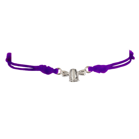 Bracciale Filo Magico Cotone Ditale rodio LIBELLUL