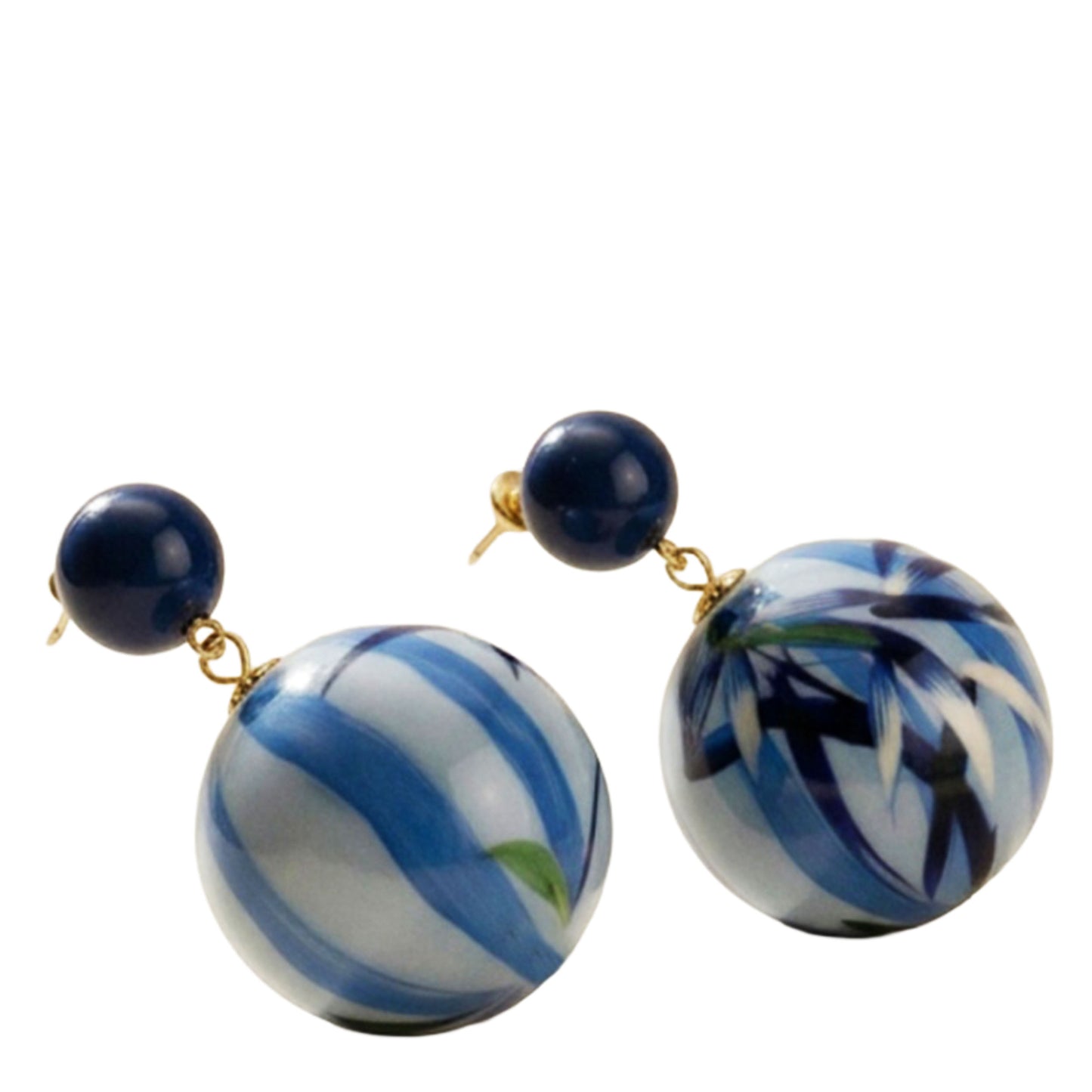 SURKANA Orecchini sfera stampa azzurra
