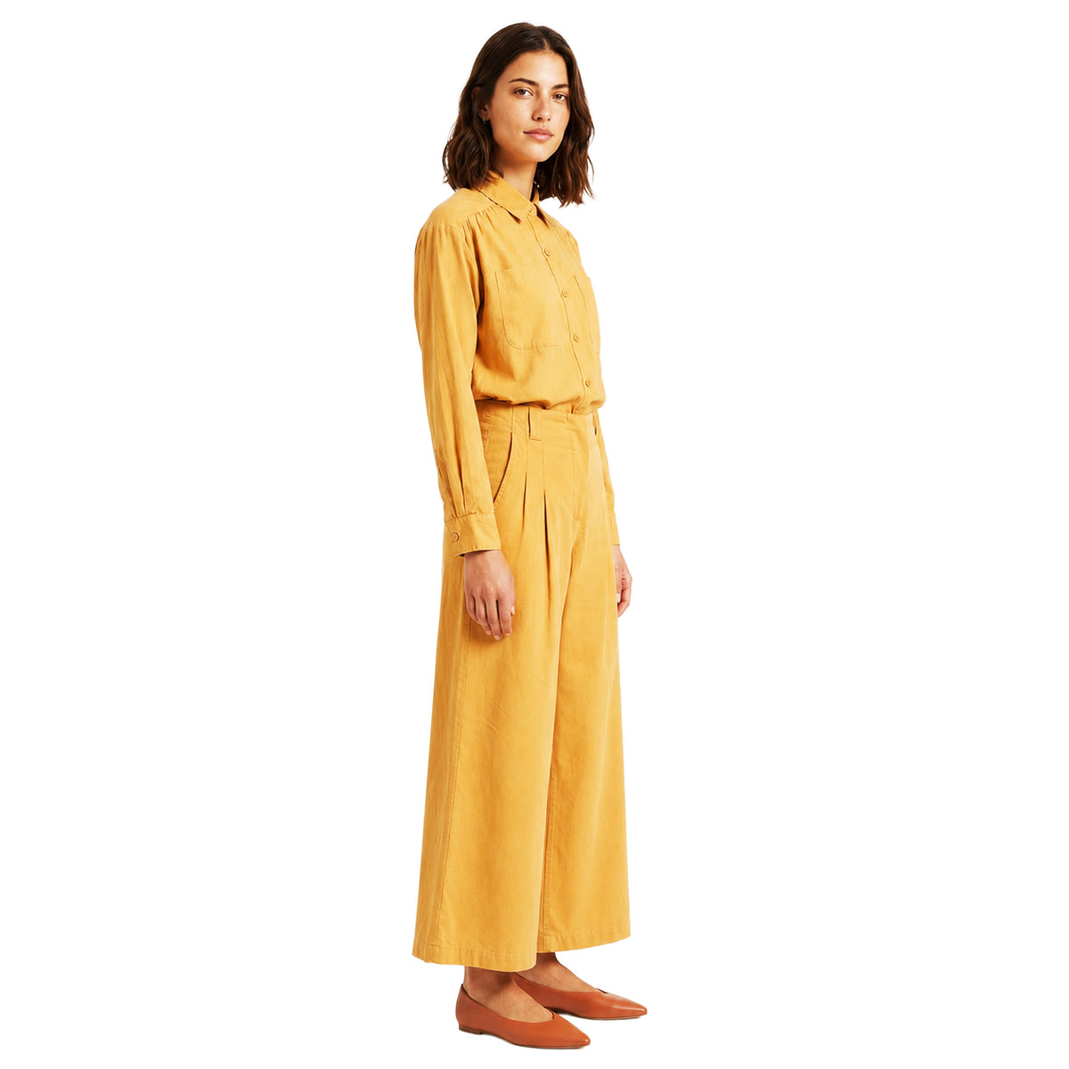 PEPALOVES Pantalone di velluto a coste fine giallo