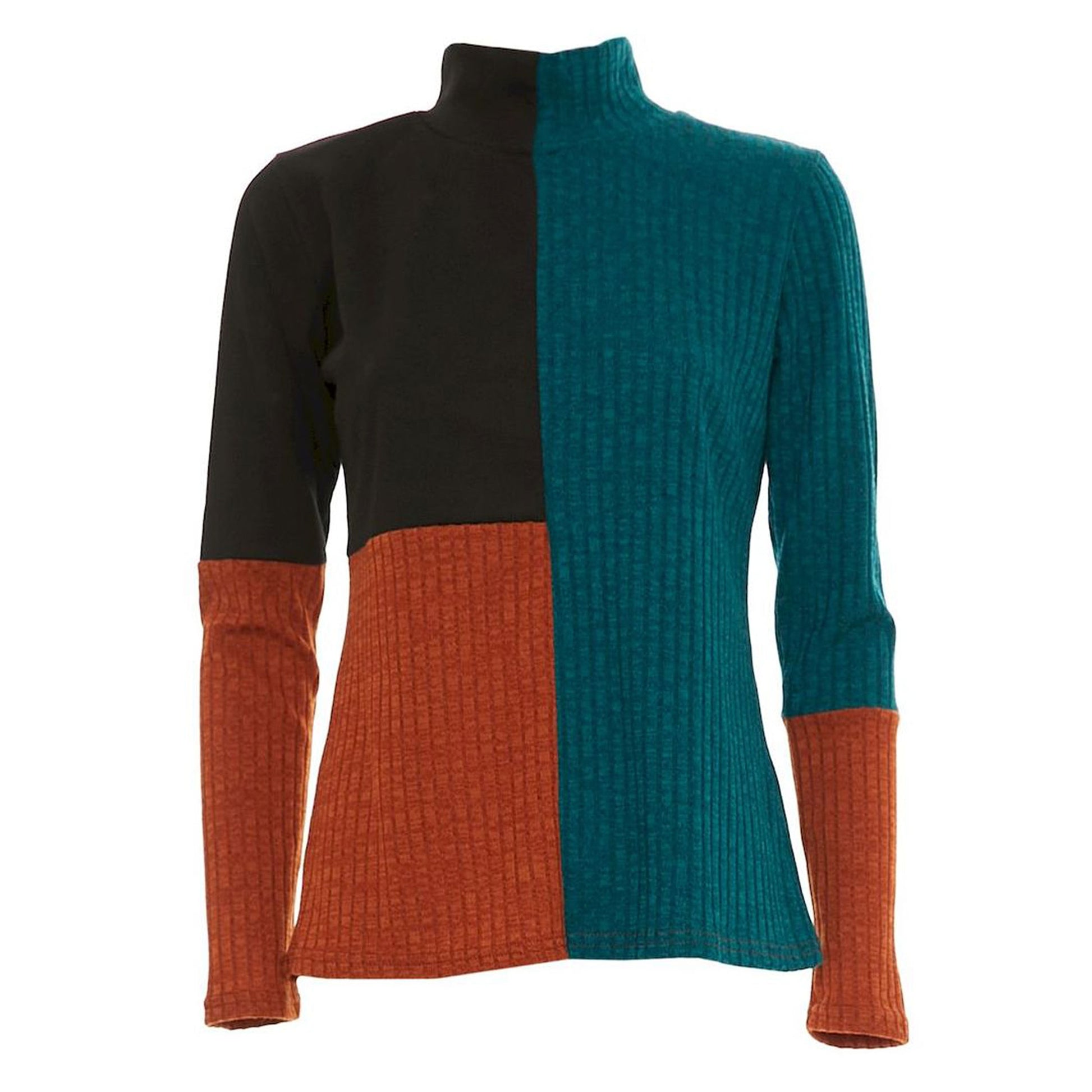 BABA Design - Maglia effetto patchwork, collo lupetto-Baba design-VIALESCARPE