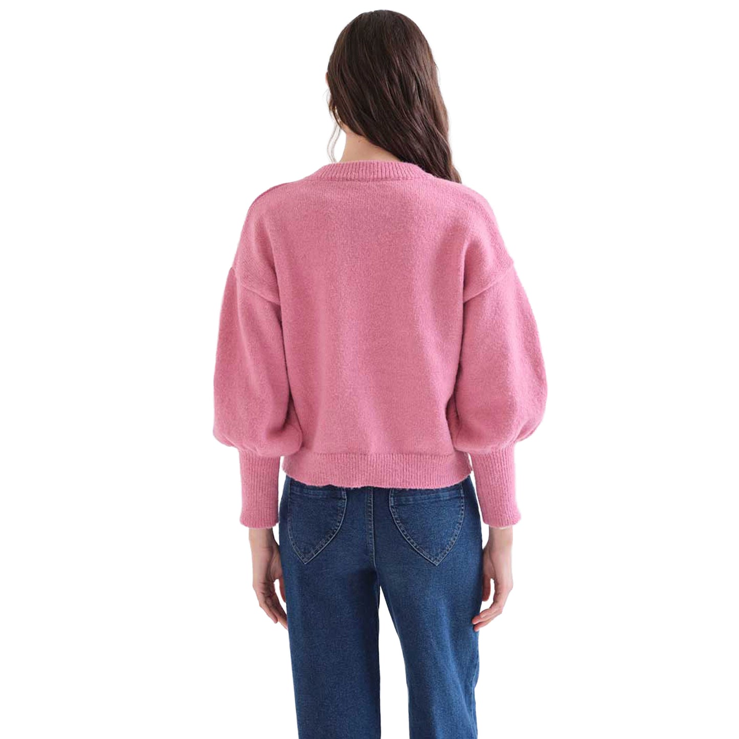 COMPAÑÍA FANTÁSTICA Maglione rosa con maniche a sbuffo