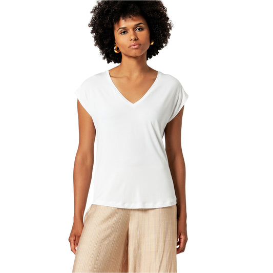 SURKANA T-shirt con collo a V Bianco