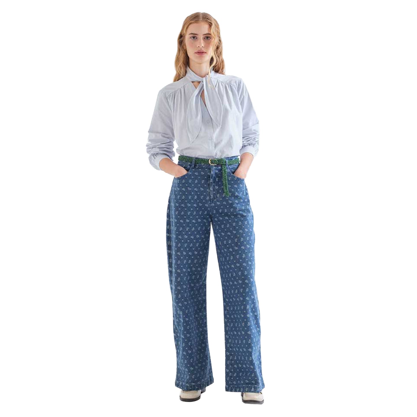 COMPAÑÍA FANTÁSTICA Jeans Jacquard Paisley Blu