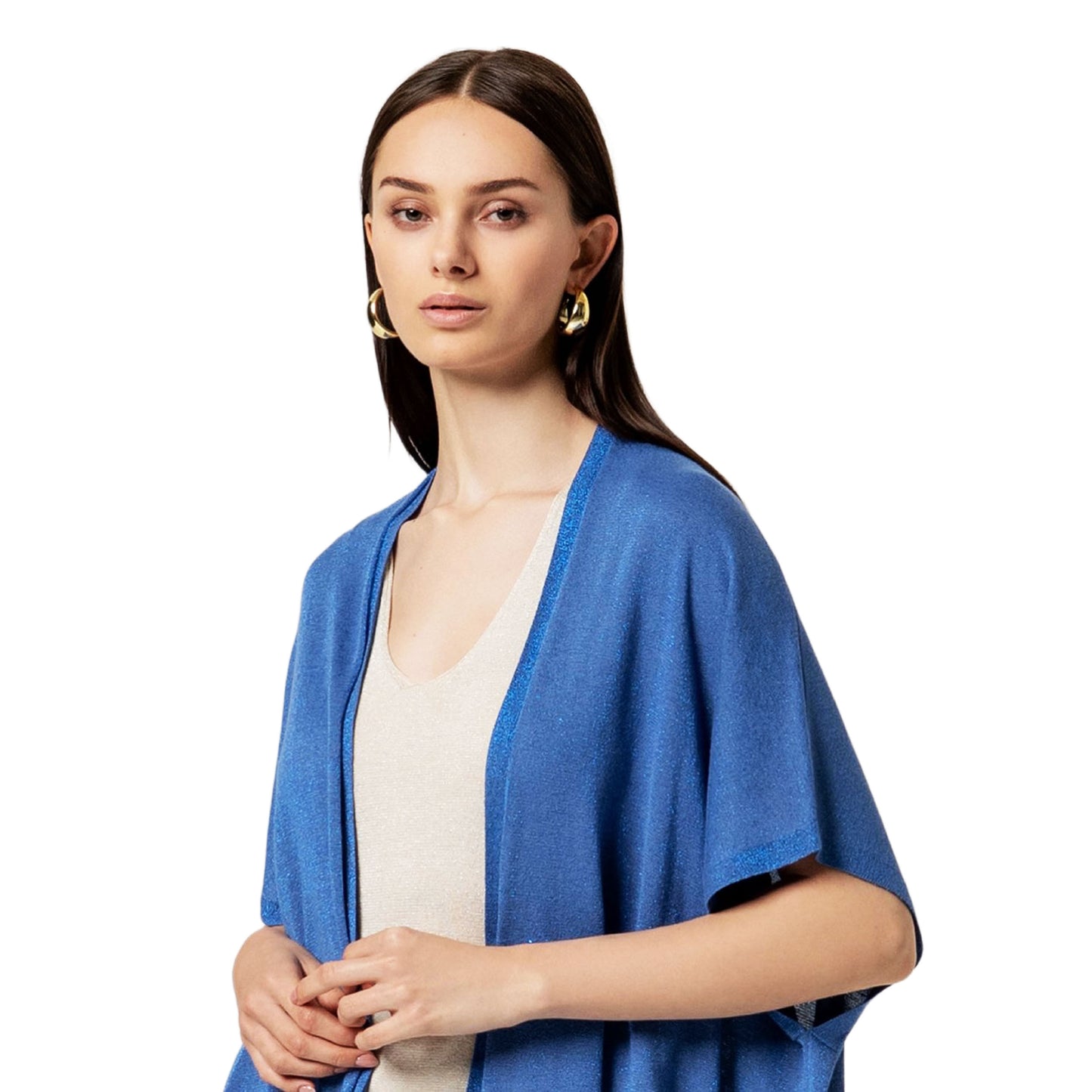SURKANA Poncho Aperto Brillante Denim