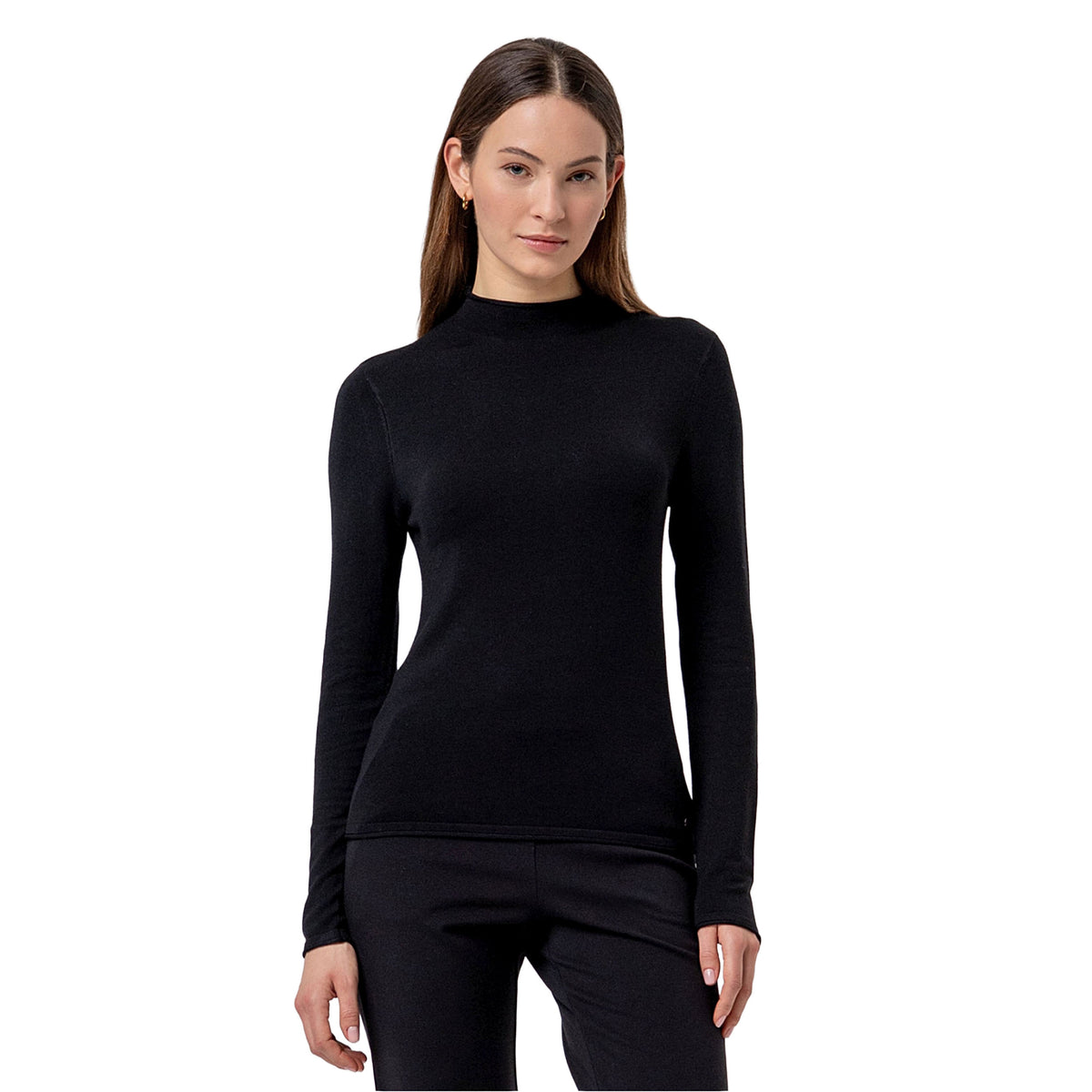 SURKANA Maglione Lupetto in Maglia Fine Nero