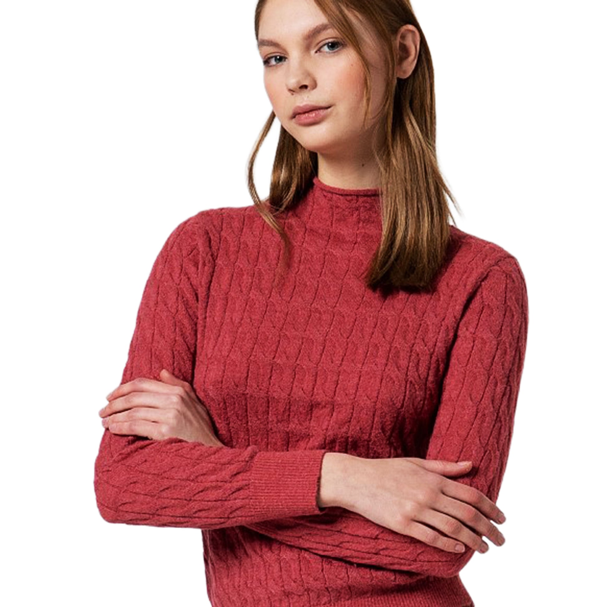 SURKANA - Maglione aderente con trecce e collo perkins-SURKANA-VIALESCARPE