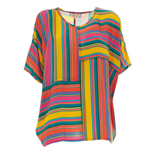 Top mezze maniche HAPPY BABA Underwater Stripes