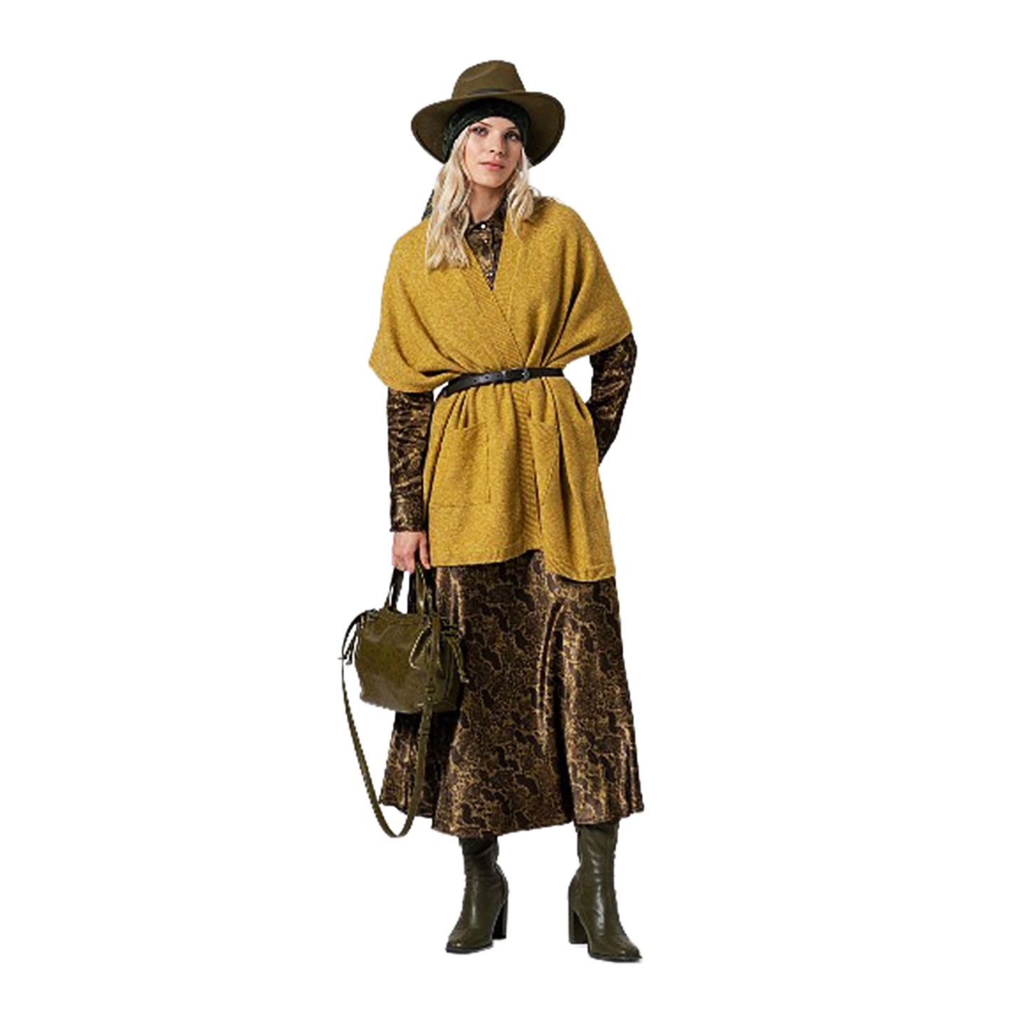 SURKANA - Poncho aperto in maglia con tasche-SURKANA-VIALESCARPE