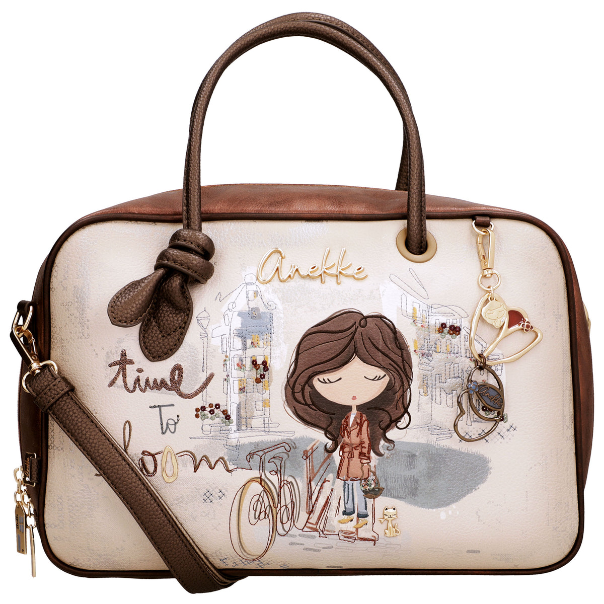 ANEKKE Borsa Quadrata con Manico Corto Tulip