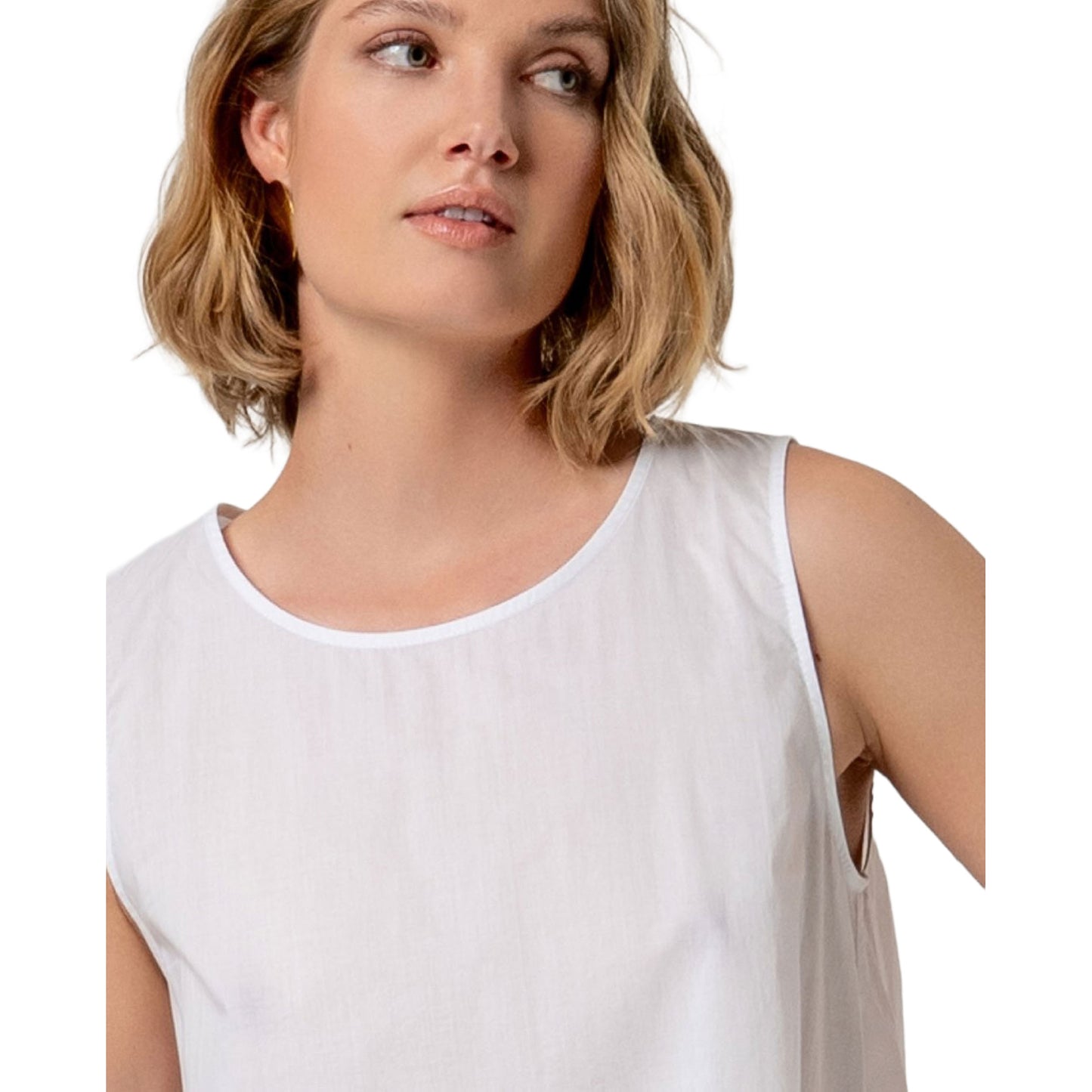 SURKANA Top senza Maniche con Scollo Rotondo bianco-SURKANA-VIALESCARPE