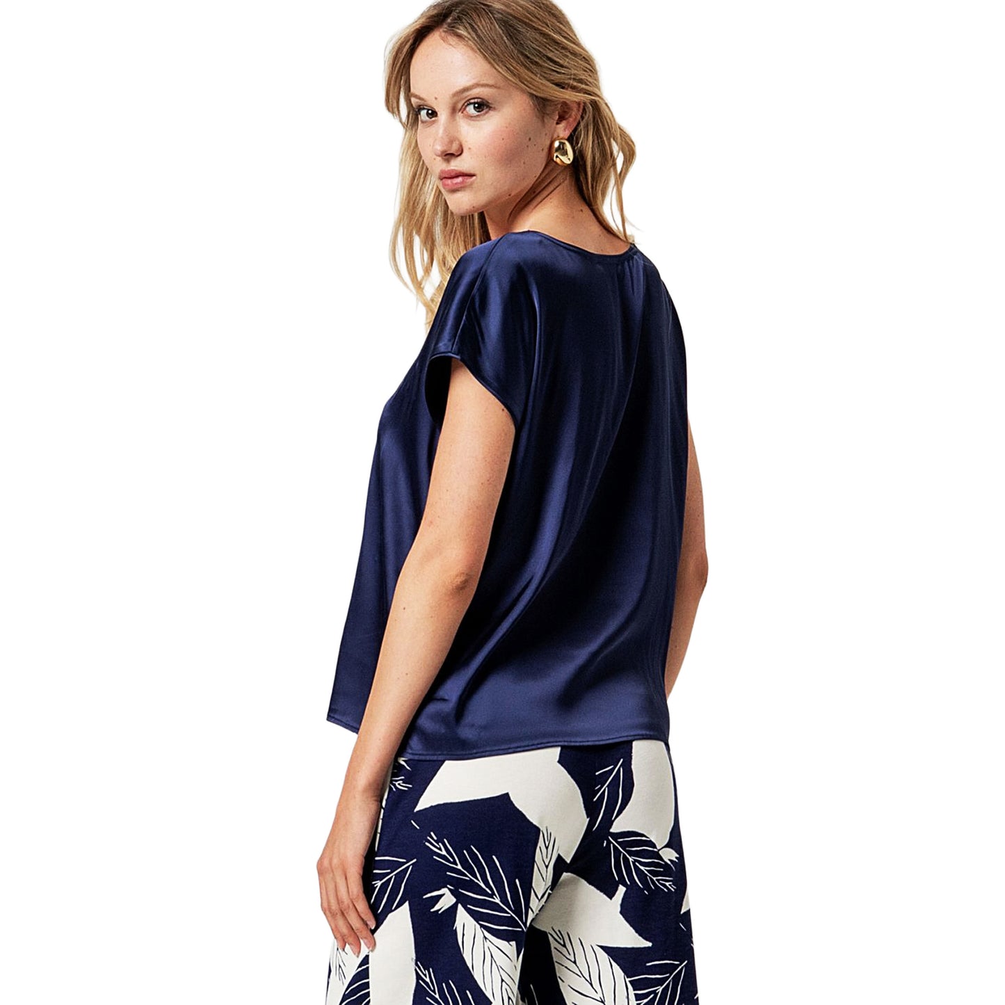 SURKANA Blusa con collo a V Blu-SURKANA-VIALESCARPE