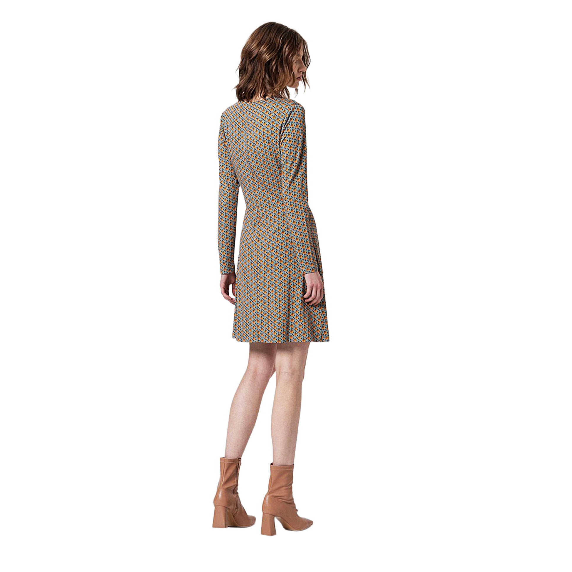 SURKANA - Abito corto elasticizzato a incrocio Azzurro-SURKANA-VIALESCARPE