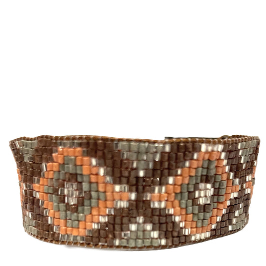 SURKANA Bracciali alti perline giapponesi brown