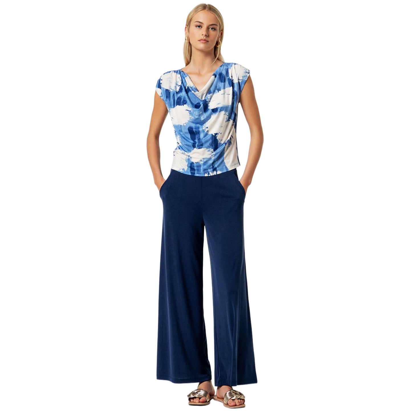 SURKANA Top Smanicato con Scollo Drappeggiato-SURKANA-VIALESCARPE