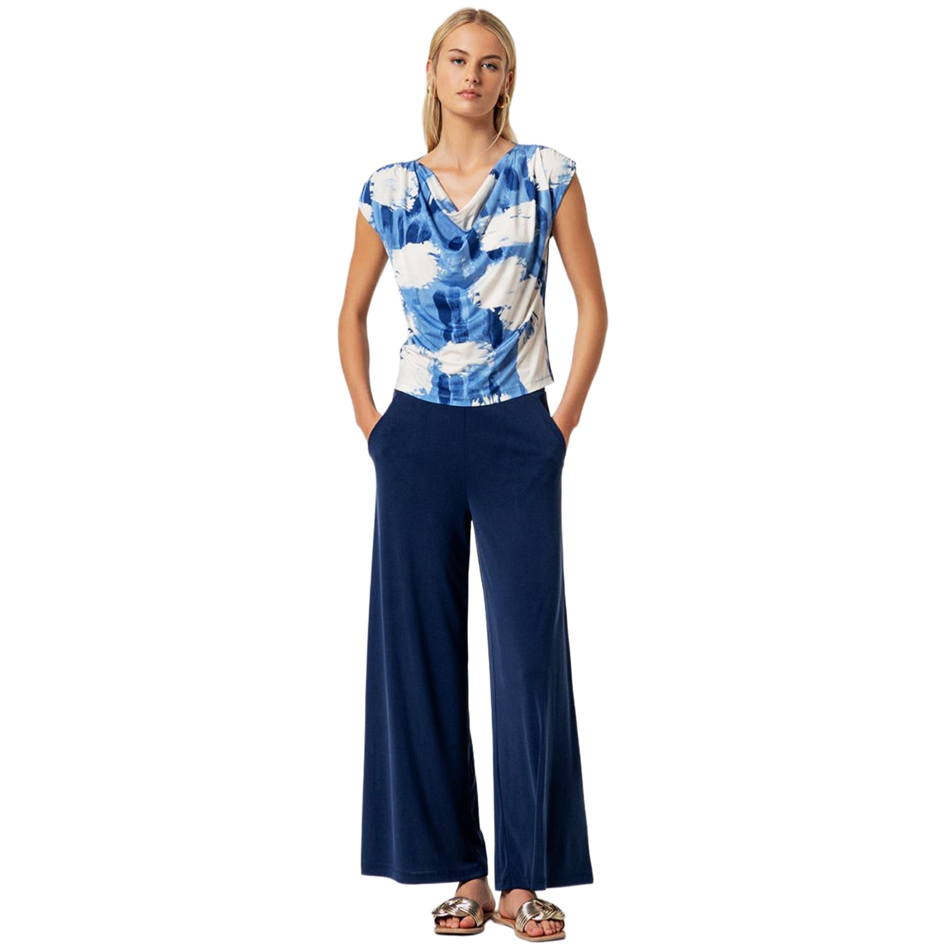 SURKANA Top Smanicato con Scollo Drappeggiato-SURKANA-VIALESCARPE