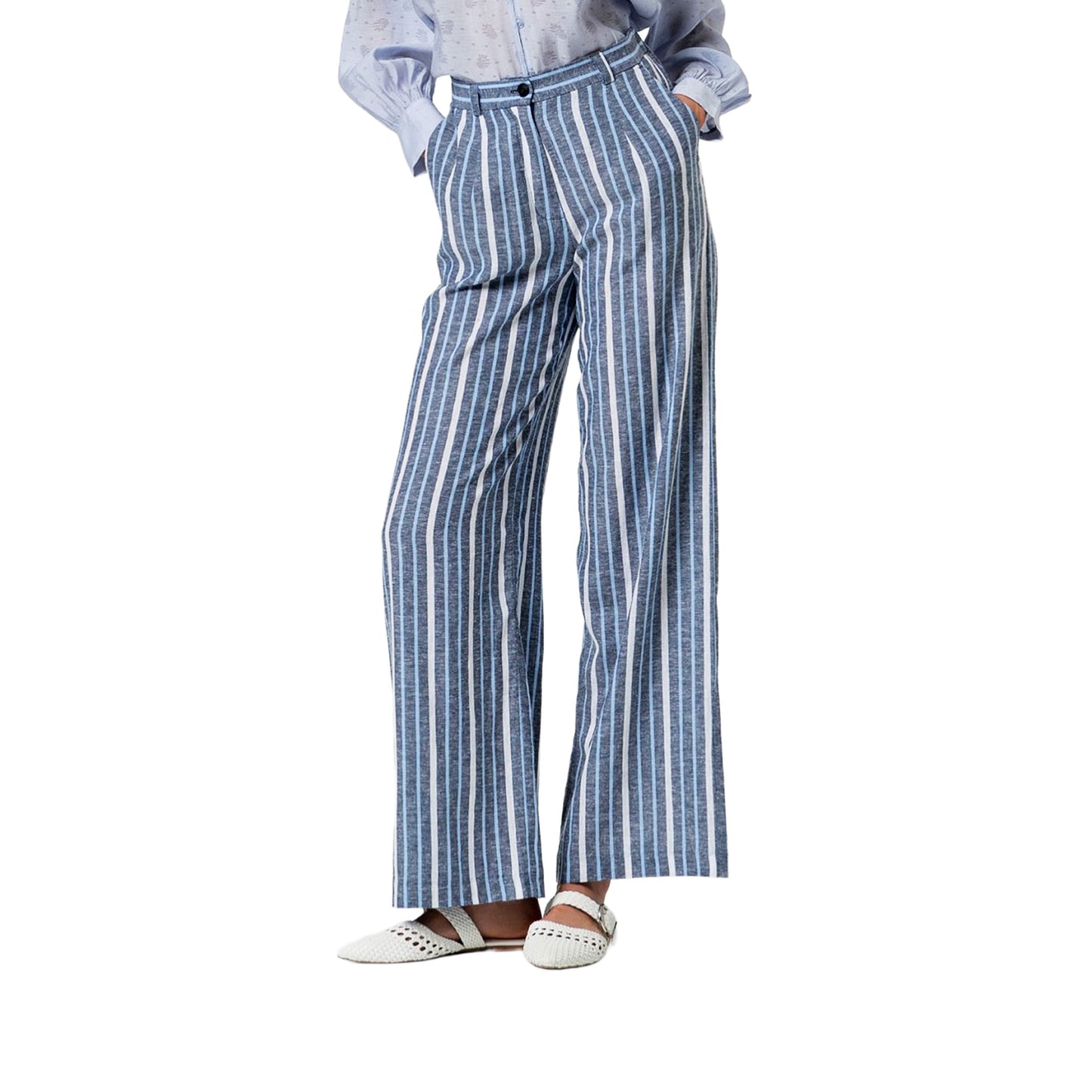 SURKANA Pantaloni Larghi Denim a Righe-SURKANA-VIALESCARPE