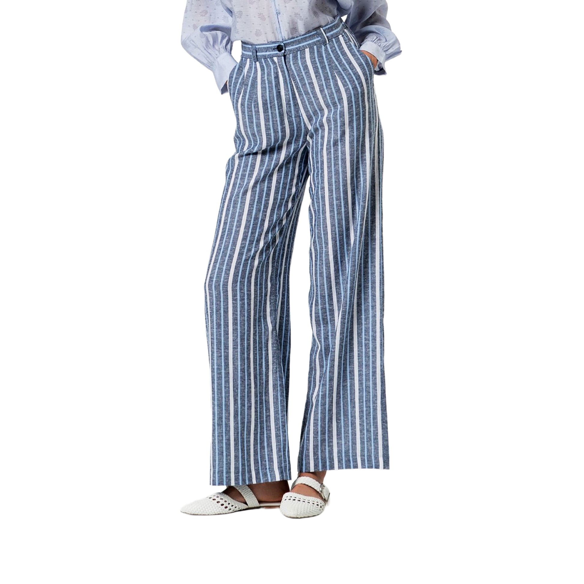 SURKANA Pantaloni Larghi Denim a Righe-SURKANA-VIALESCARPE