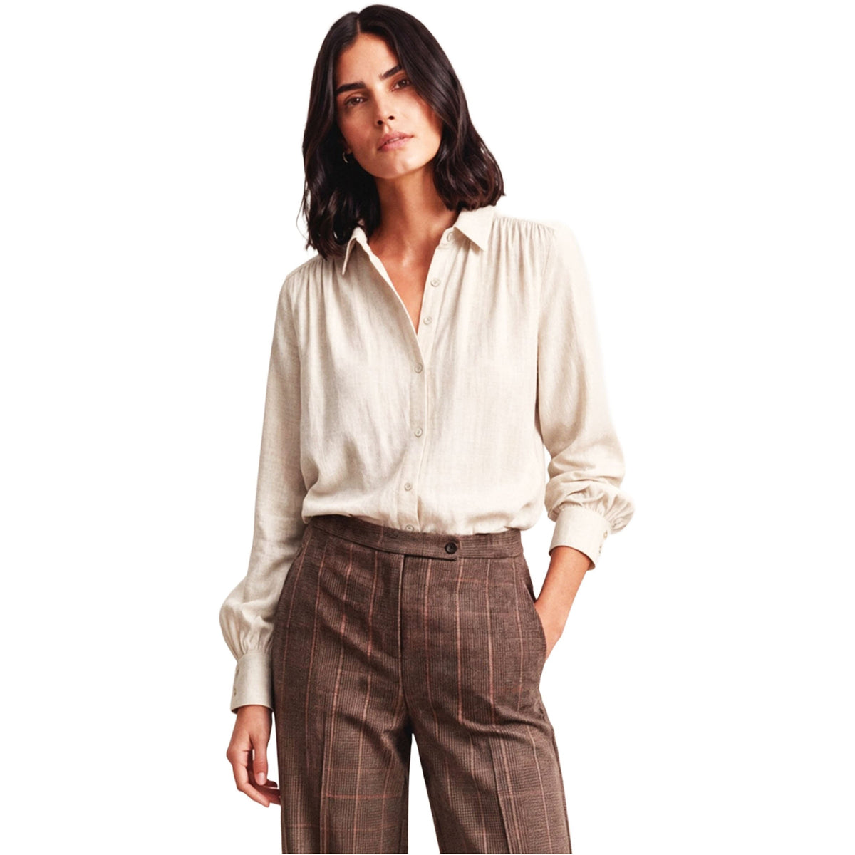 SURKANA Camicia con Arricciature sulle Spalle Crudo