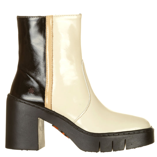 ART Stivaletti Berna Nappa Skinny Crema e Nero