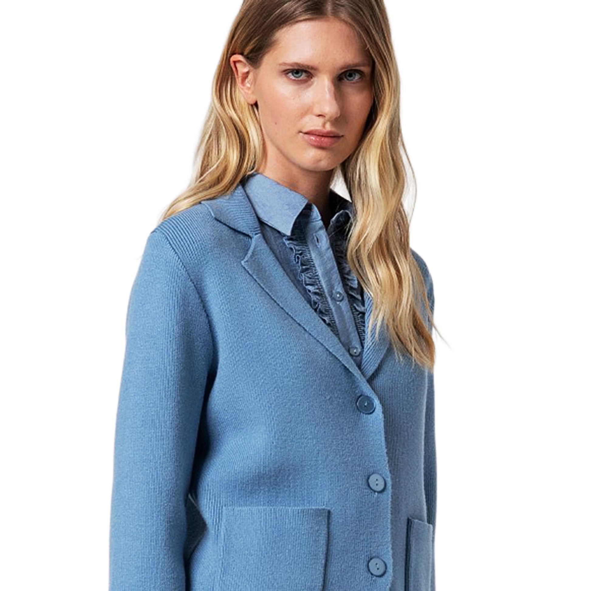 SURKANA - Giacca in maglia con collo a revers e tasche-SURKANA-VIALESCARPE