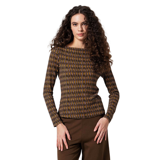 SURKANA - T-shirt stretch con stampa a onde Verde-SURKANA-VIALESCARPE