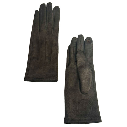 Guanti Morbidi Touch Screen 3 cuciture Army Scuro