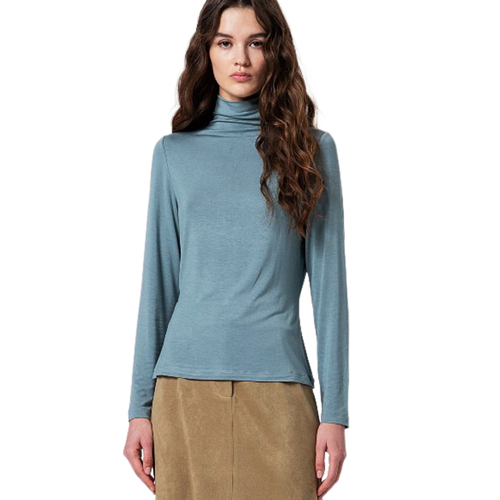 SURKANA - T-shirt dolcevita in viscosa di bambù-SURKANA-VIALESCARPE