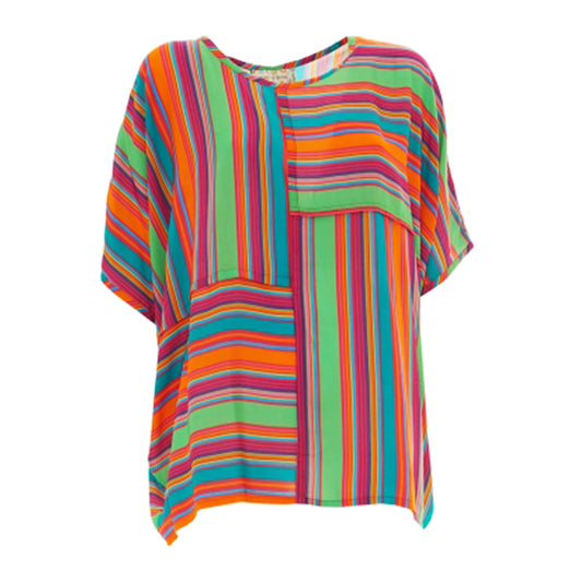 Top mezze maniche HAPPY BABA Underwater Stripes