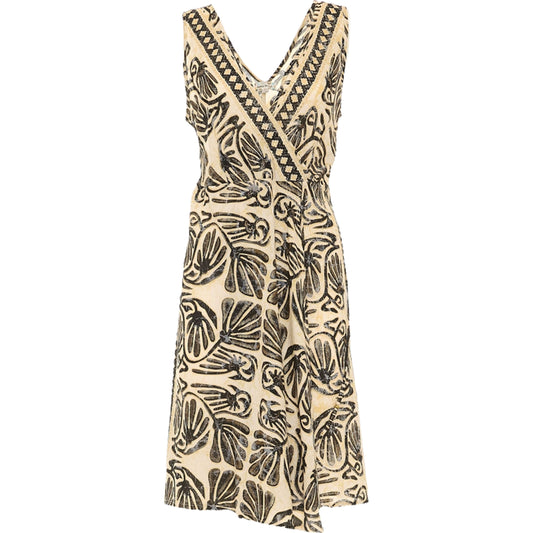 BABA DESIGN Abito Corto AZTEC HONEY Ecru e nero