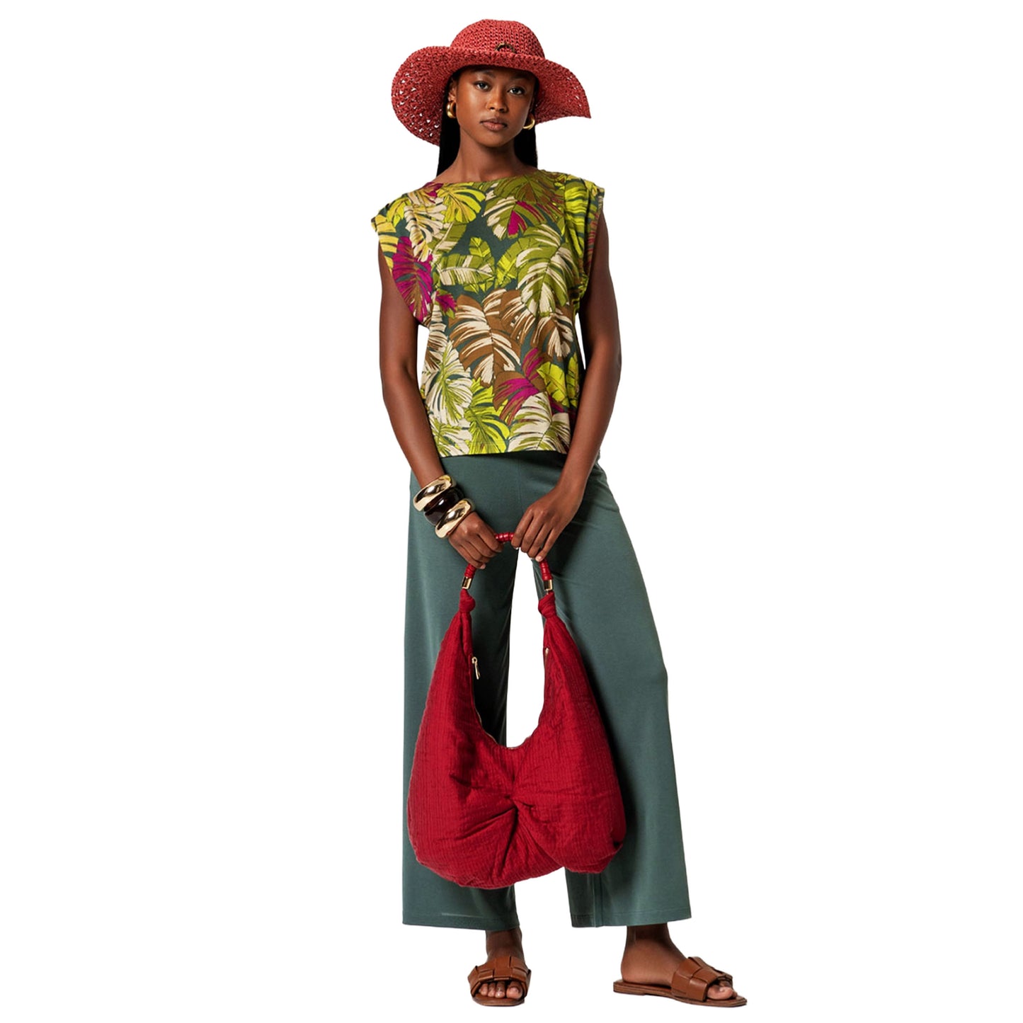 SURKANA Top senza maniche con drappeggio Verde-SURKANA-VIALESCARPE