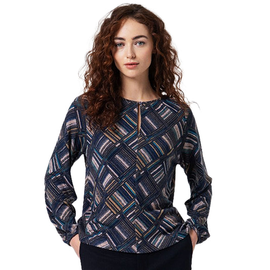 SURKANA - T-shirt geometrica con scollo a goccia-SURKANA-VIALESCARPE